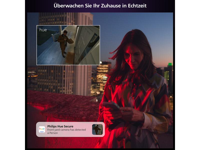 Philips Hue Secure kabelgebundene Kamera Schwarz Netzwerkkameras: intelligentes Zuhause, intelligentere Sicherheit