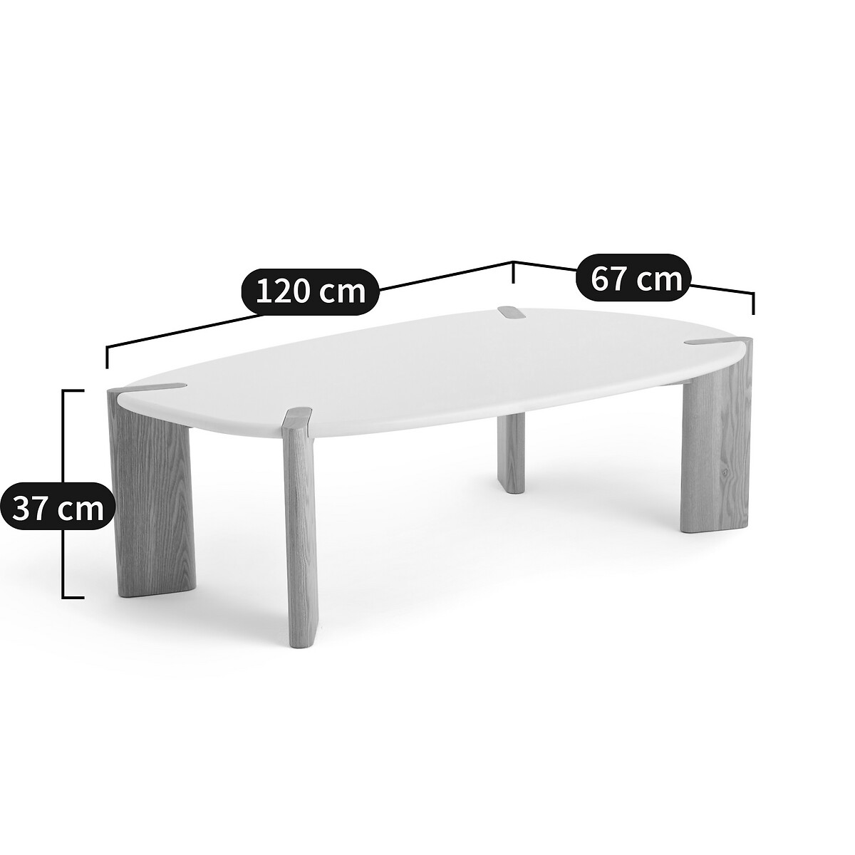 LA REDOUTE INTERIEURS<br>Mesa de centro Galet de formato orgânico