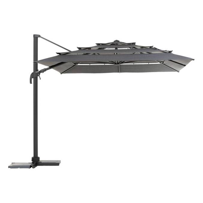 Parasol déporté rectangulaire inclinable MELHIA Anthracite