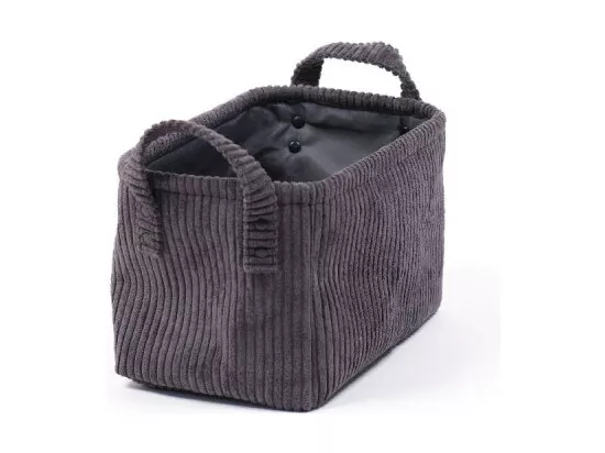 Panier rectangle en velour côtelé 