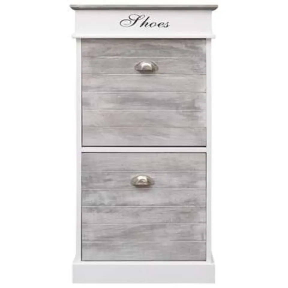 vidaXL - Schoenenkast - Grijs - Hout