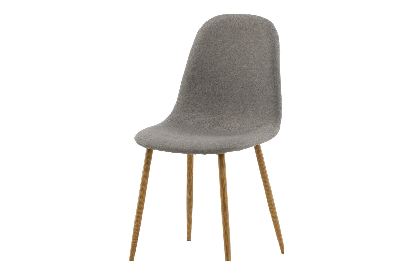 Polar Spisestol. Sett av 2 Sett av 2. Grå tekstil med eikefargede stålben.