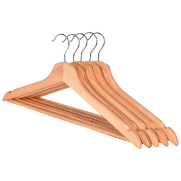 Kledinghangers hout - set van 5
