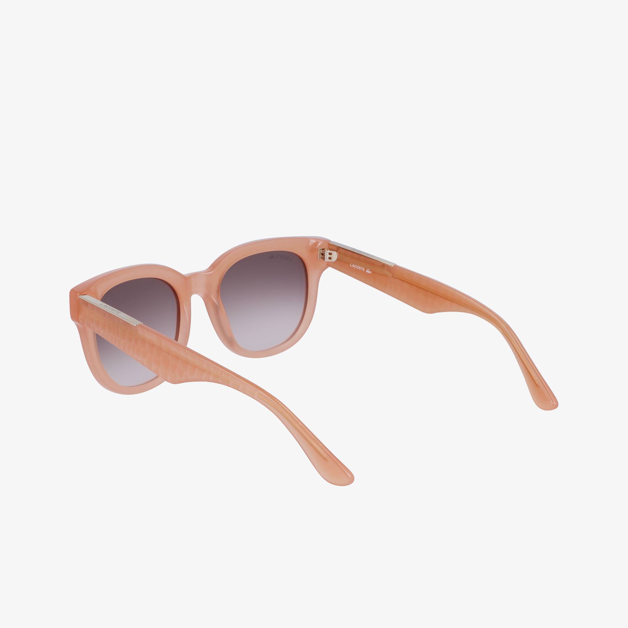 Damen Sonnenbrille oval aus Acetat mit Croco-Haut Sonnenbrillen - Rosa - Lacoste - Damen