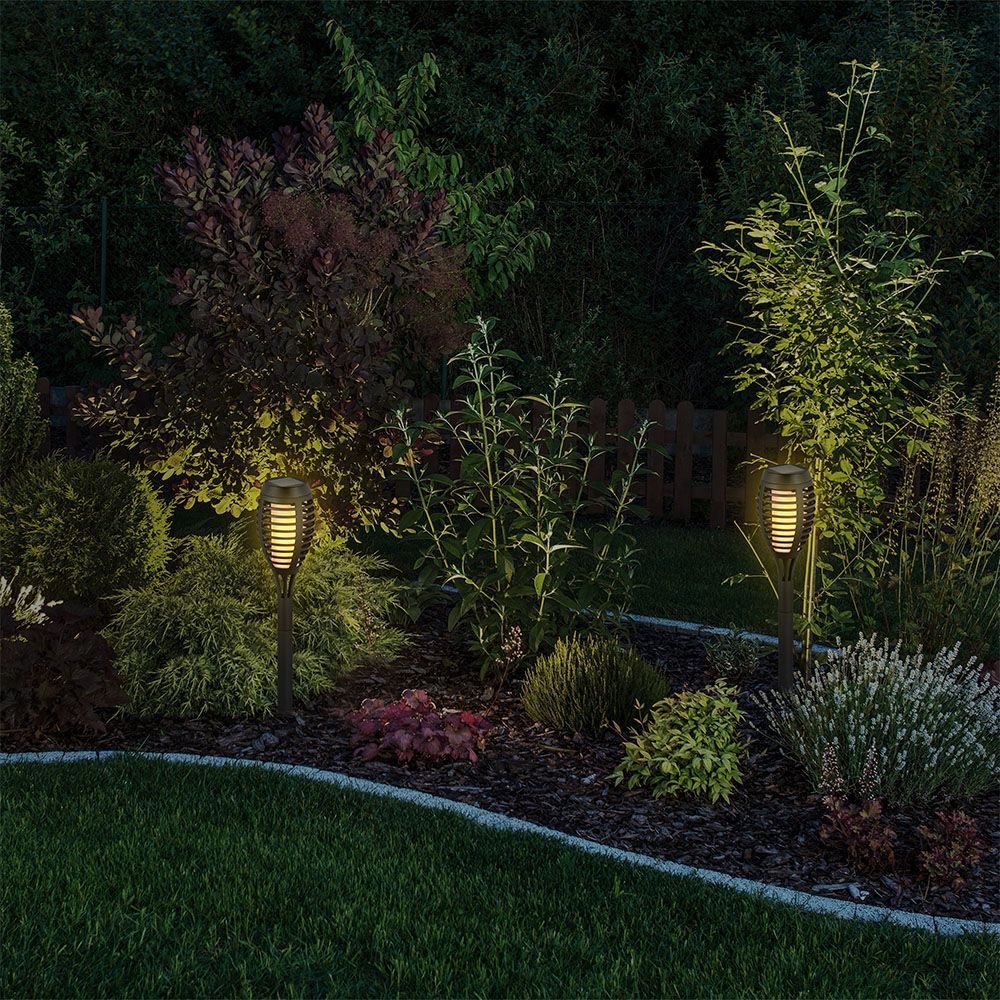 4er Set LED Solarleuchte, schwarz , H 50 cm VT-724
