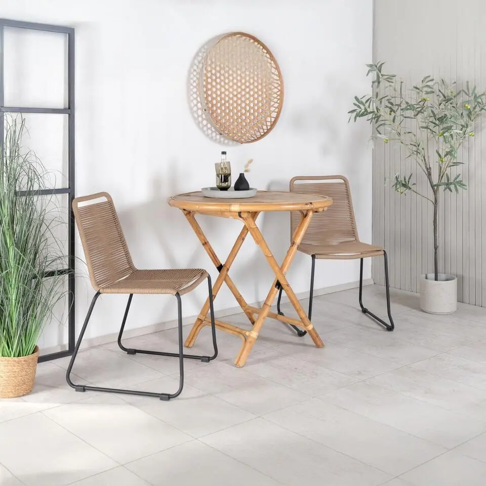 Bistrotafel Rotan Naturel - Ø80x79,5cm - Cane