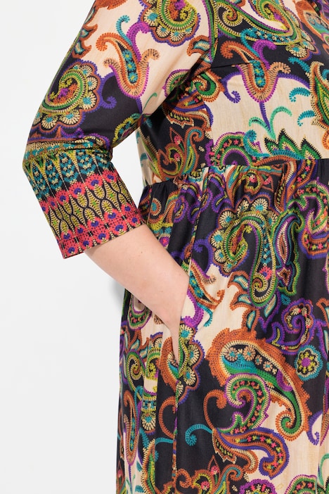 Jersey-Maxikleid, A-Linie, CottonTouch, Alloverdruck