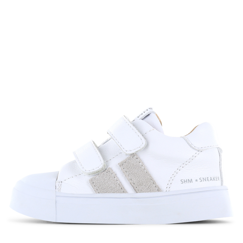 Shoesme weißer Sneaker mit grauen Streifen
