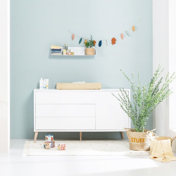 Europe Baby Sterre / Raw Babykamer Wit | Bed 60 x 120 cm   Commode