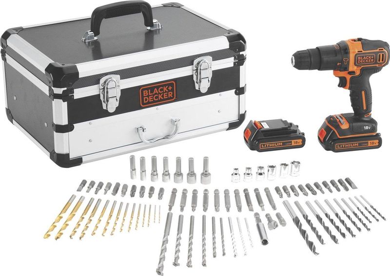 BLACK+DECKER - BDC718AS2F - Accuboormachine - 18 Volt - 2-Accu's - Toolbox