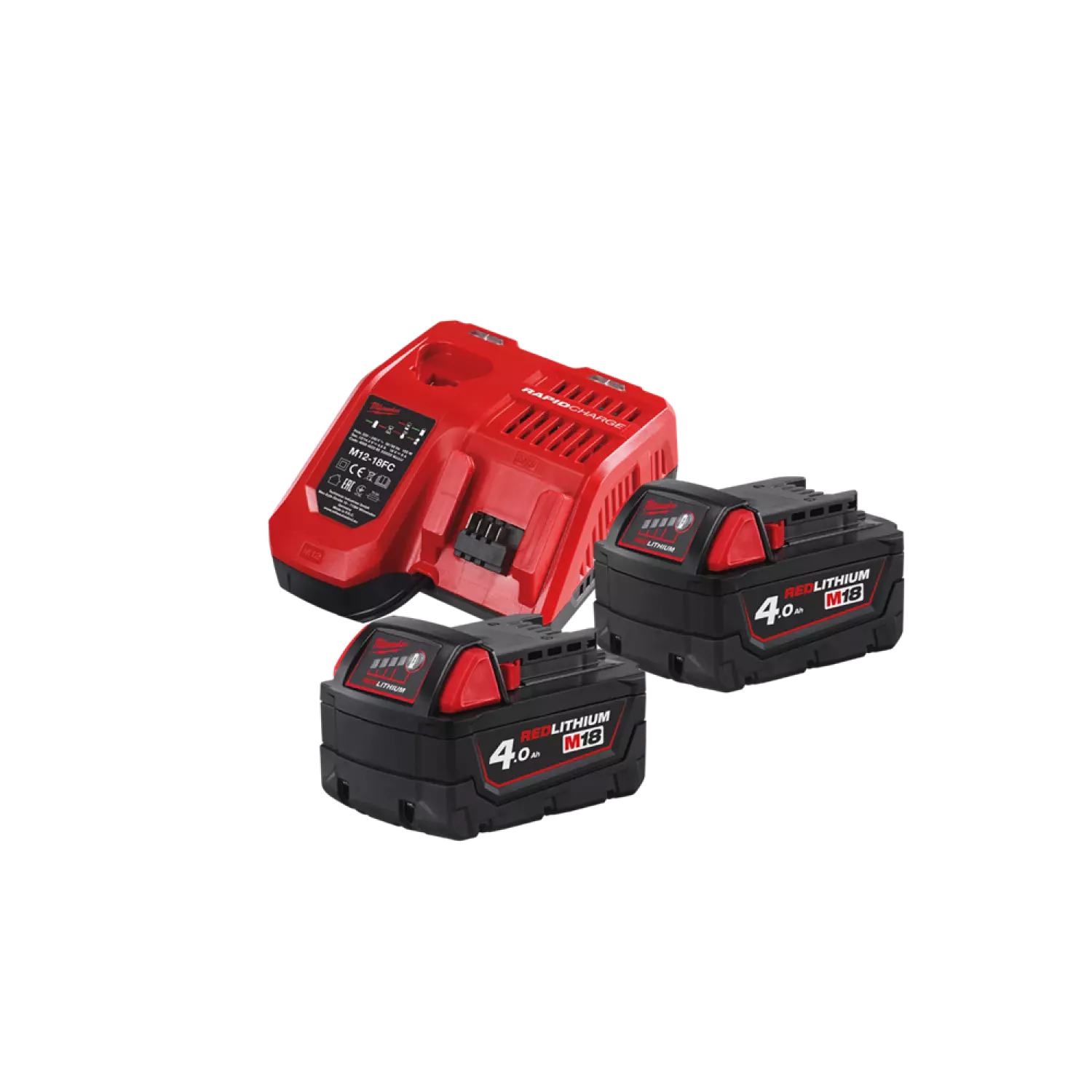Milwaukee M18 NRG-402 18V Li-Ion accu starterset (2x 4.0Ah)   lader