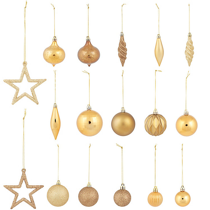 Assortiment de 40 boules de noel couleur or
