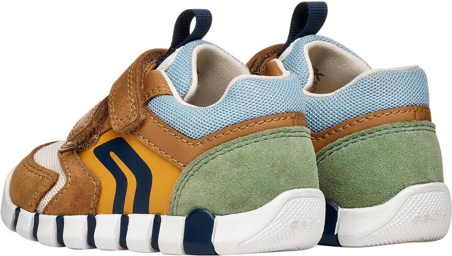 GEOX Lupidoo B.D. suède-mesh leren kindersneakers