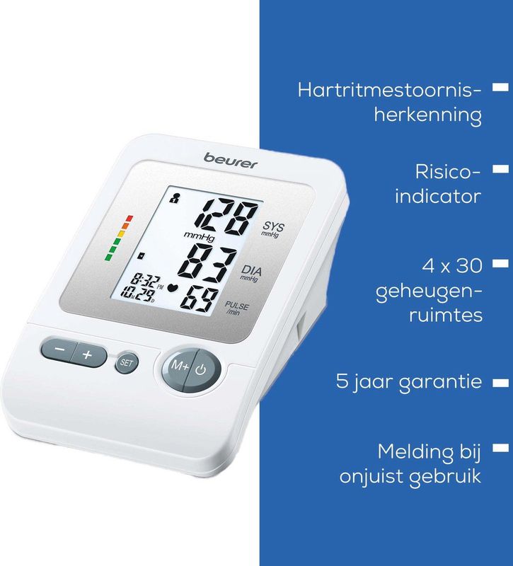 Beurer - BM 26 - Bovenarm Bloeddrukmeter - Medisch Gecertificeerd - 4 Gebruikers