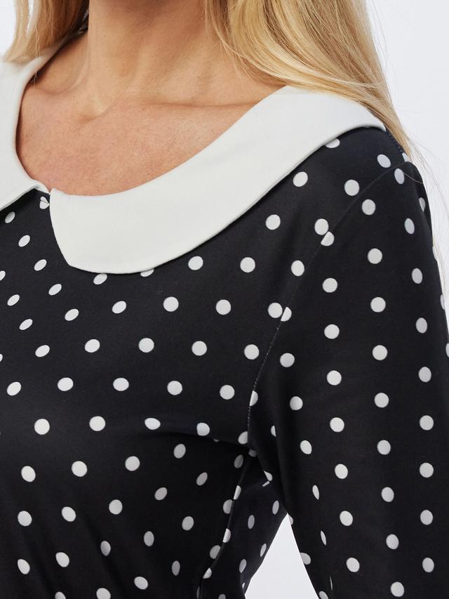 Shirt mit Bubikragen und Punkten