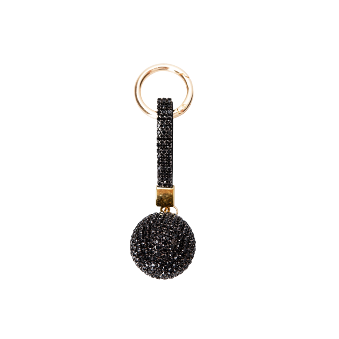 Black Colour  Ball Rhinestone nøglering - sort