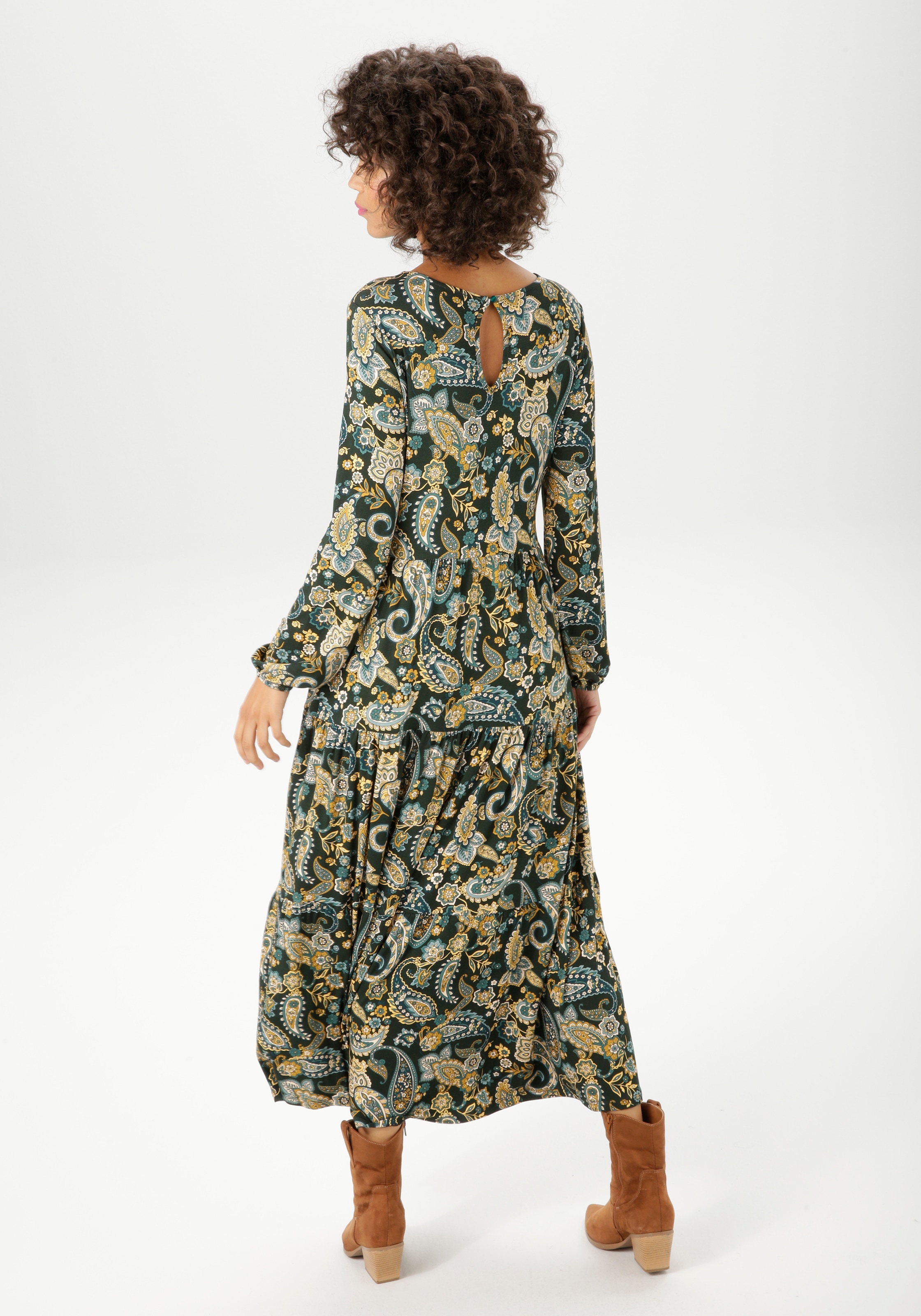 Aniston CASUAL Jerseykleid mit farbharmonischem Paisley-Muster - NEUE KOLLEKTION