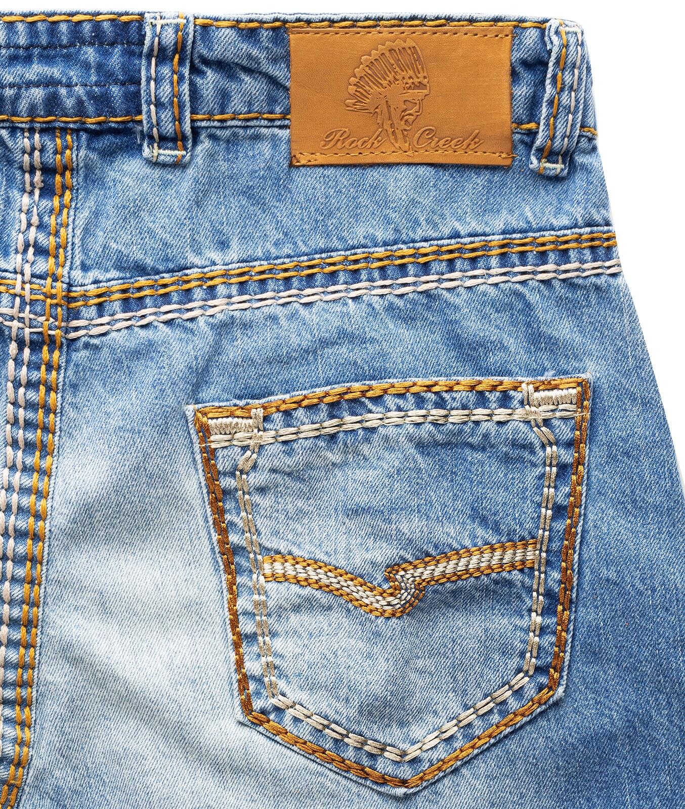 Rock Creek Shorts Jeansshorts dicke Naht Regular Fit