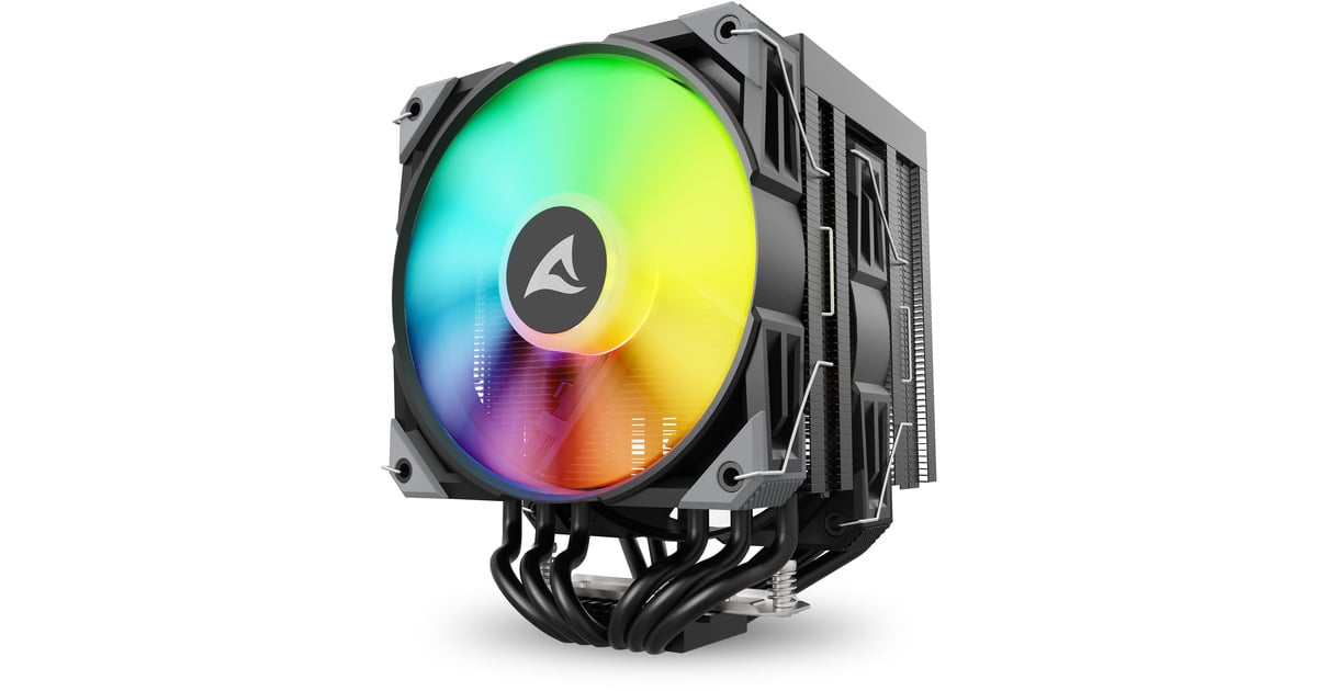 SharkoonA60 RGB CPU-koeler  (Zwart, 4-pins PWM fan-connector)