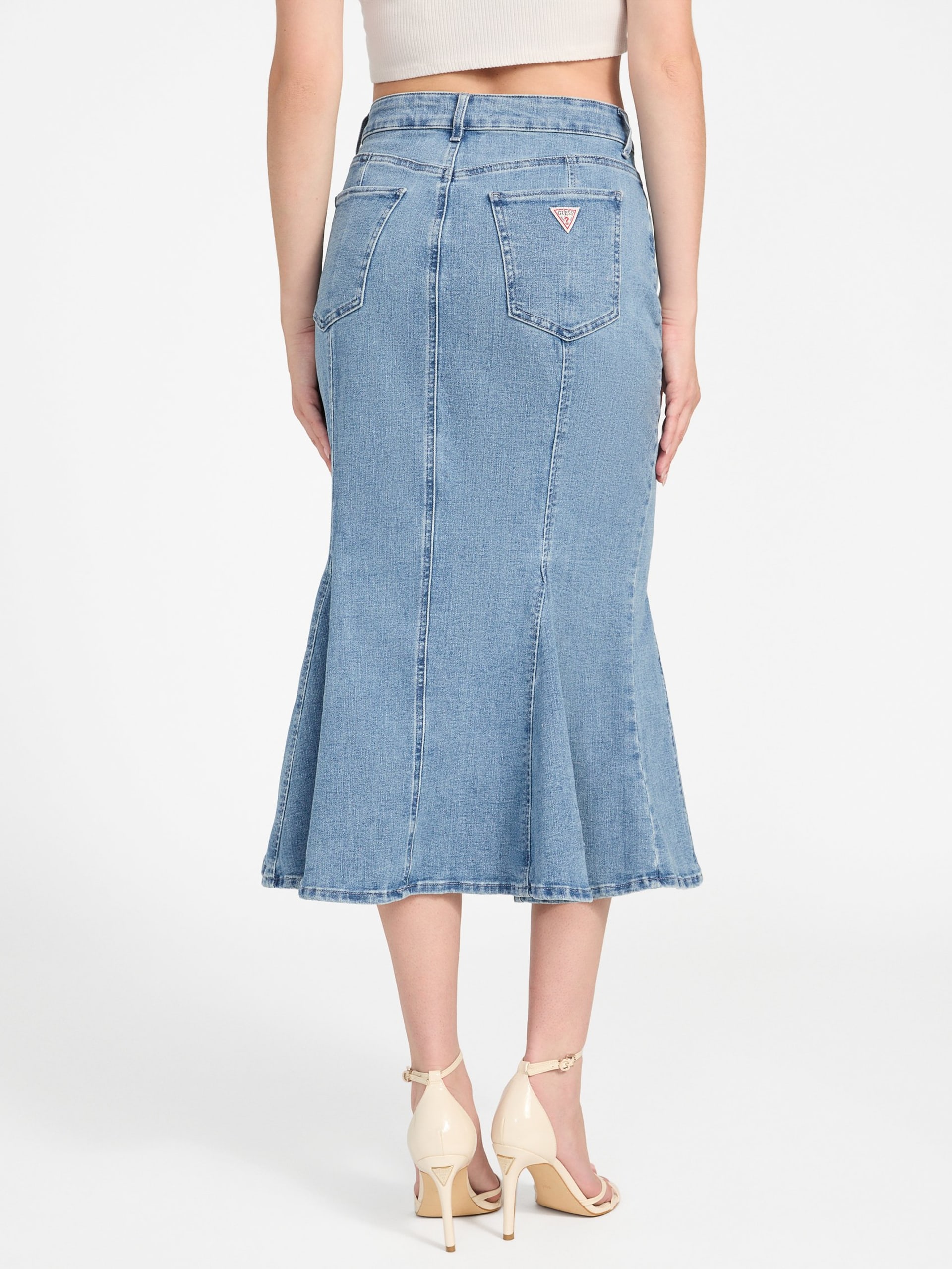 Saia midi jeans Lia