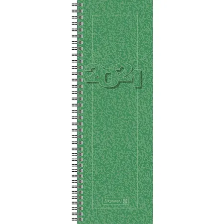BRUNNEN Wochenkalender Tischkalender 2021 Blattgröße 10,8 x 29,7 cm, grün