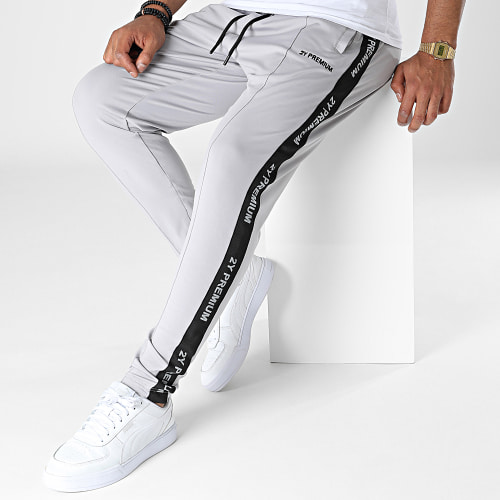 Pantalon Jogging A Bandes 2001 Gris