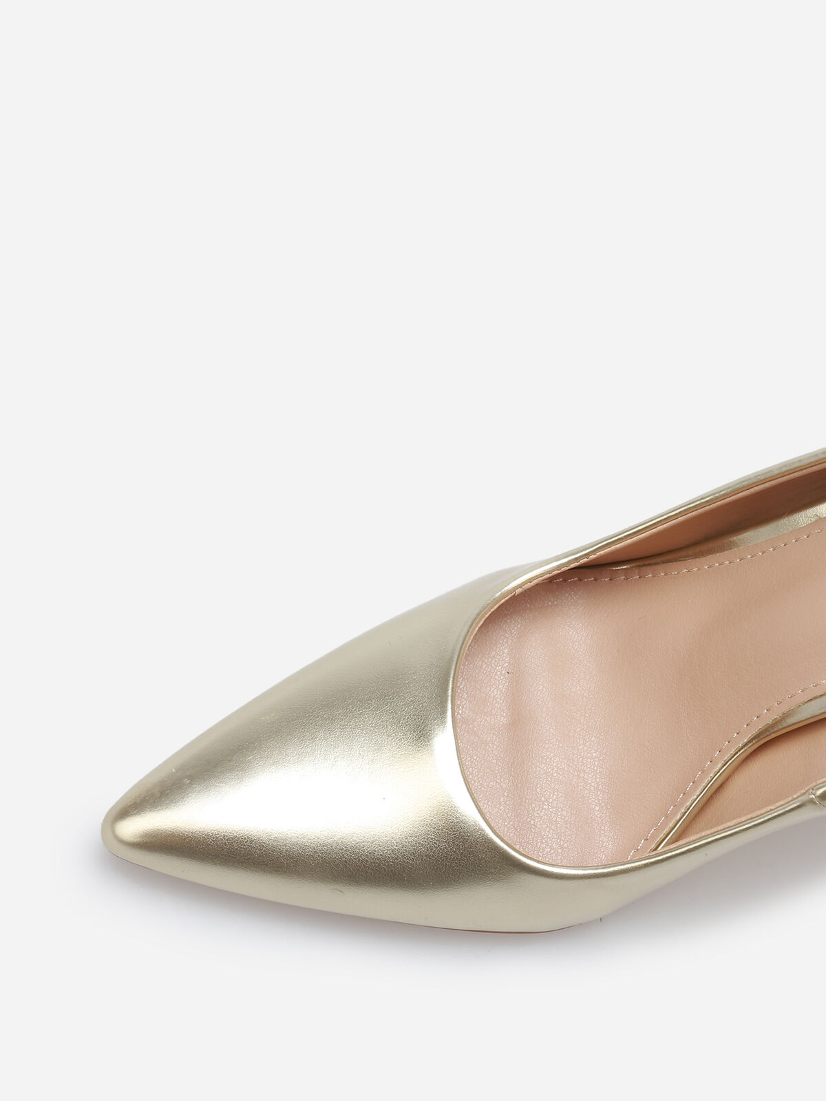 Stilettos pointus à talon aiguille- Doré