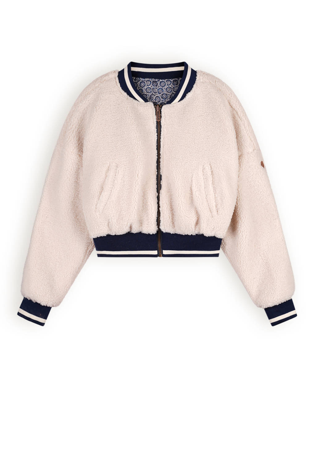 NoBell’ reversible teddyjas blauw/ecru