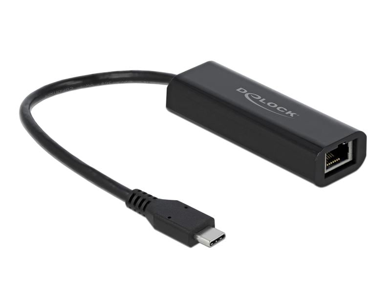Delock Netzwerk-Adapter USB-C – RJ45 2.5Gbps schwarz Delock Adapter USB Type-C Stecker zu 2.5 Gigabit LAN