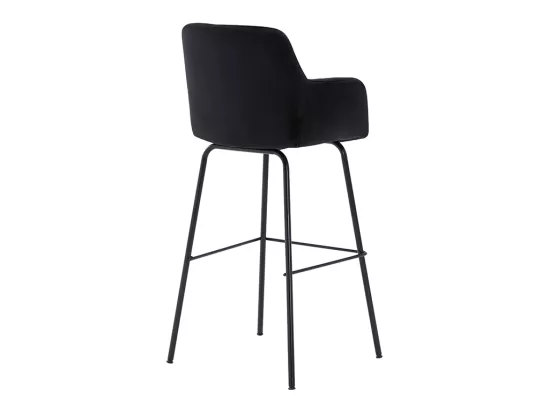 Lot de 2 tabourets de bar en velours et métal - Noir - PEGA de Pascal MORABITO