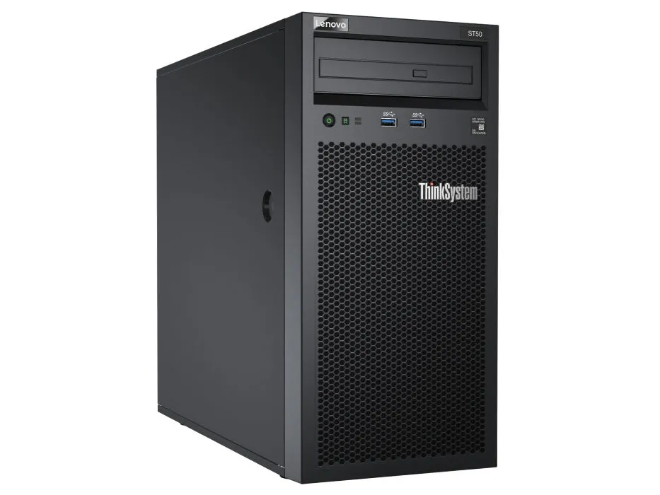 Lenovo ThinkSystem ST50 7Y48 - Server - tower 4U - envejs - 1 x Xeon E-2124G / op til 4.5 GHz - RAM 8 GB - HDD 2 x 1 TB - DVD-skriver - UHD Graphics P630 - Gigabit Ethernet - intet OS - skærm: ingen