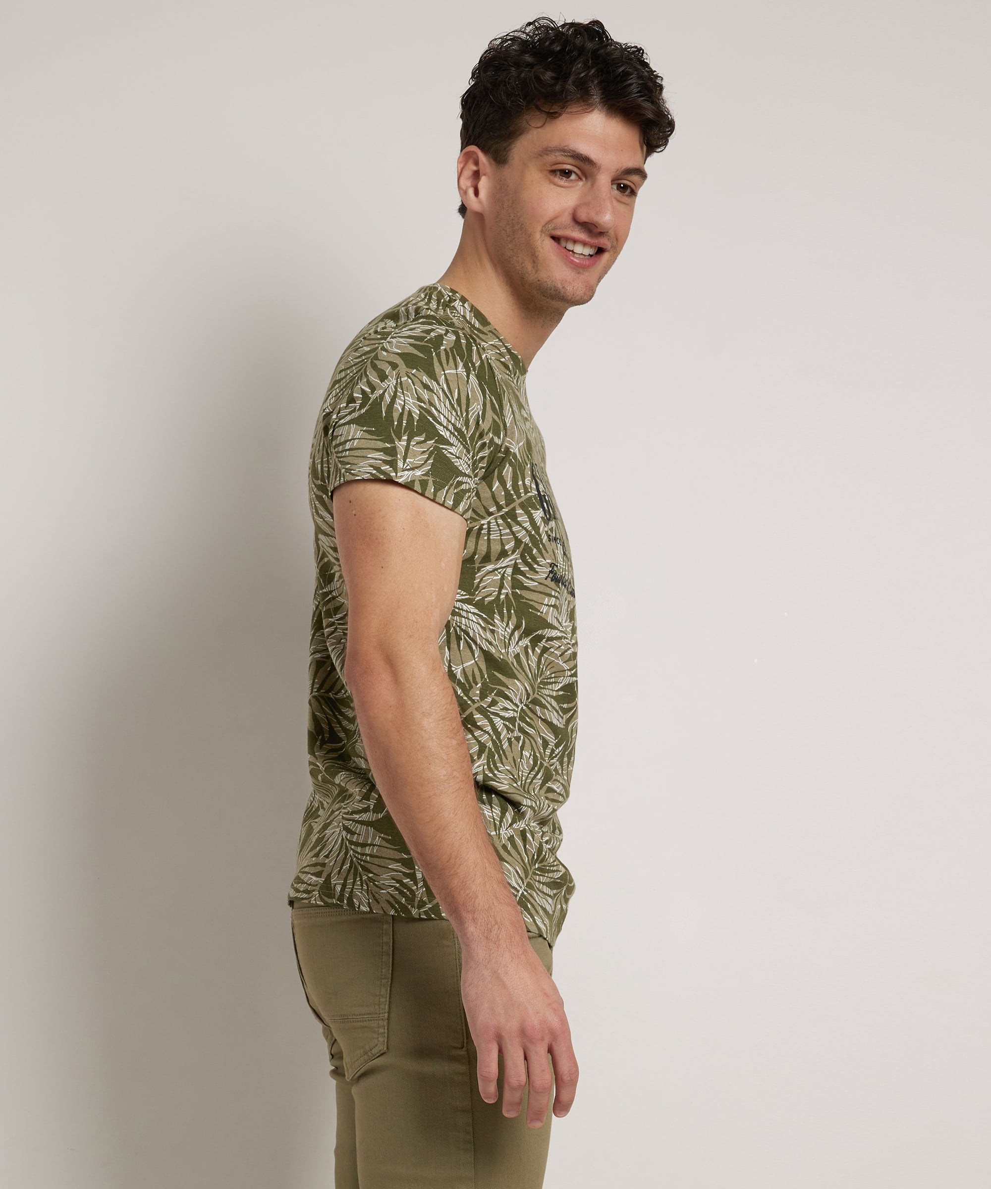 bladerprint t-shirt met tekstprint