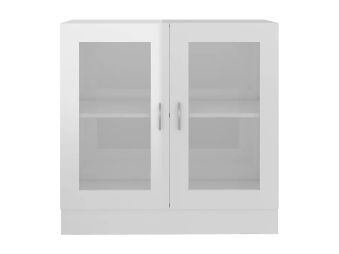Armoire à vitrine Blanc brillant 82,5x30,5x80cm Bois ingénierie