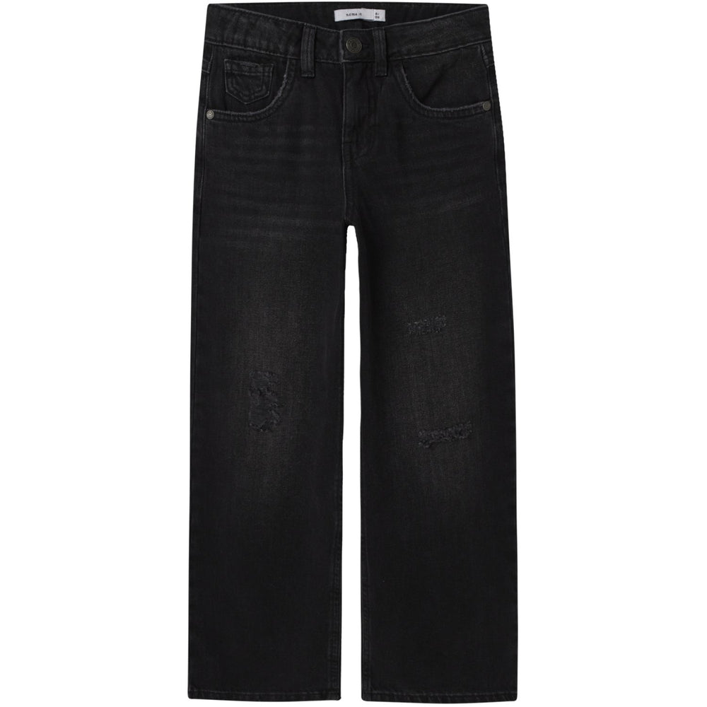 Køb Name It Black Denim Nkfrose Hw Wide Jeans Destr 1411-Be Noos