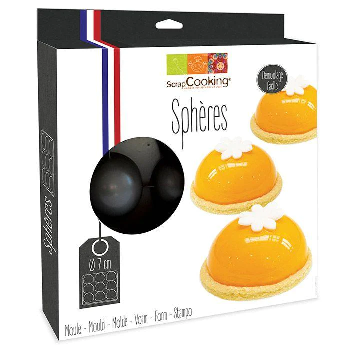 Moule à gâteau semi-rigide 9 demi-sphères Scrapcooking