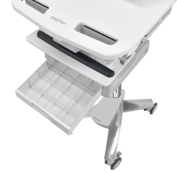 Ergotron StyleView - Vogn - åpen arkitektur - for notebook / tastatur / mus - medisinsk - aluminium, forsinket stål, kvalitetsplast - grå, hvit, pole