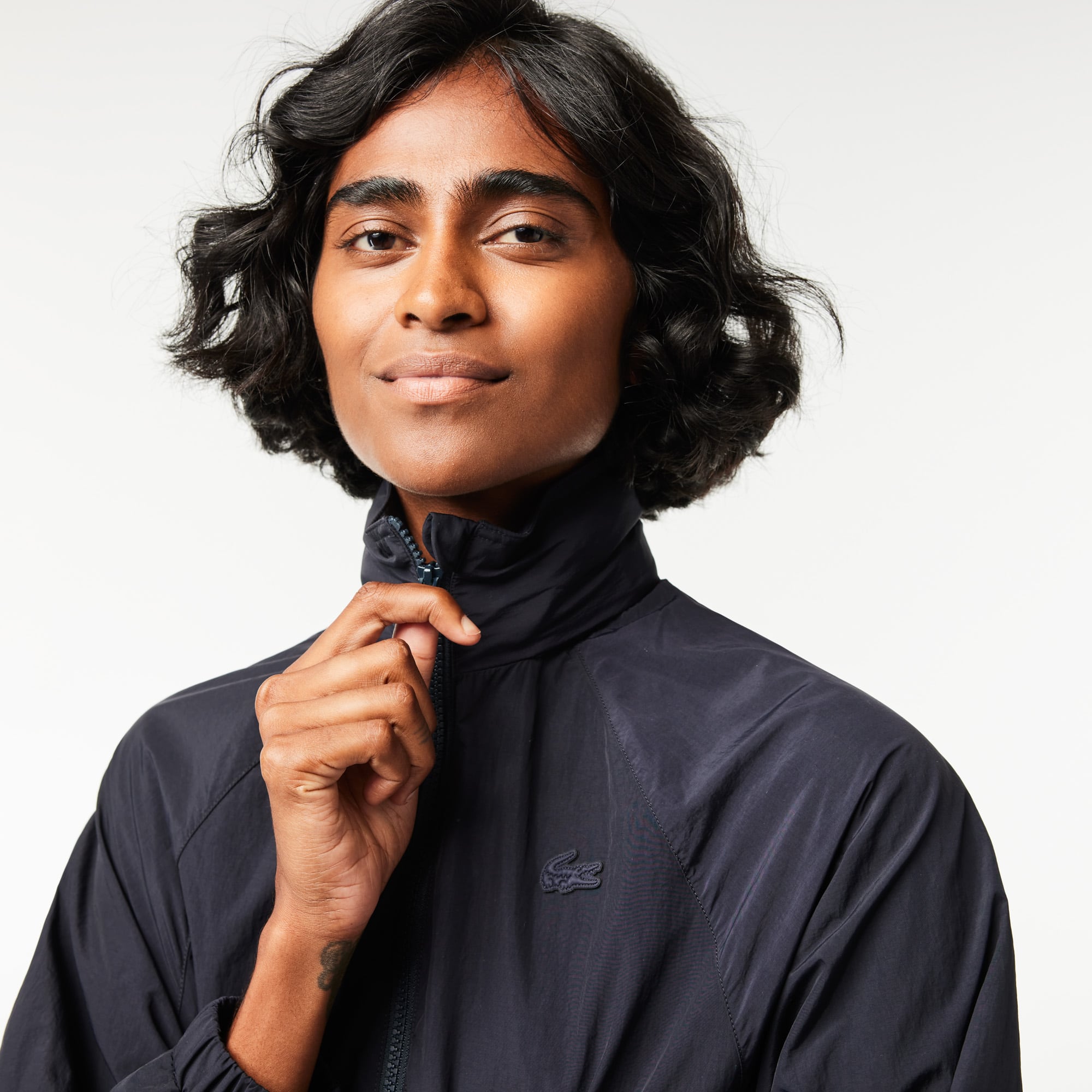 Veste courte Sportsuit zippée en nylon à capuche Manteaux & Vestes - Bleu - Lacoste - Femme