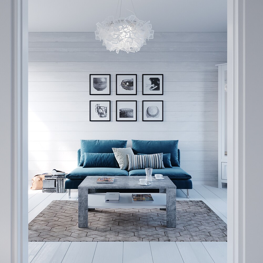 VICCO Couchtisch Beton Optik Weiß Wohnzimmertisch Beistelltisch Holztisch