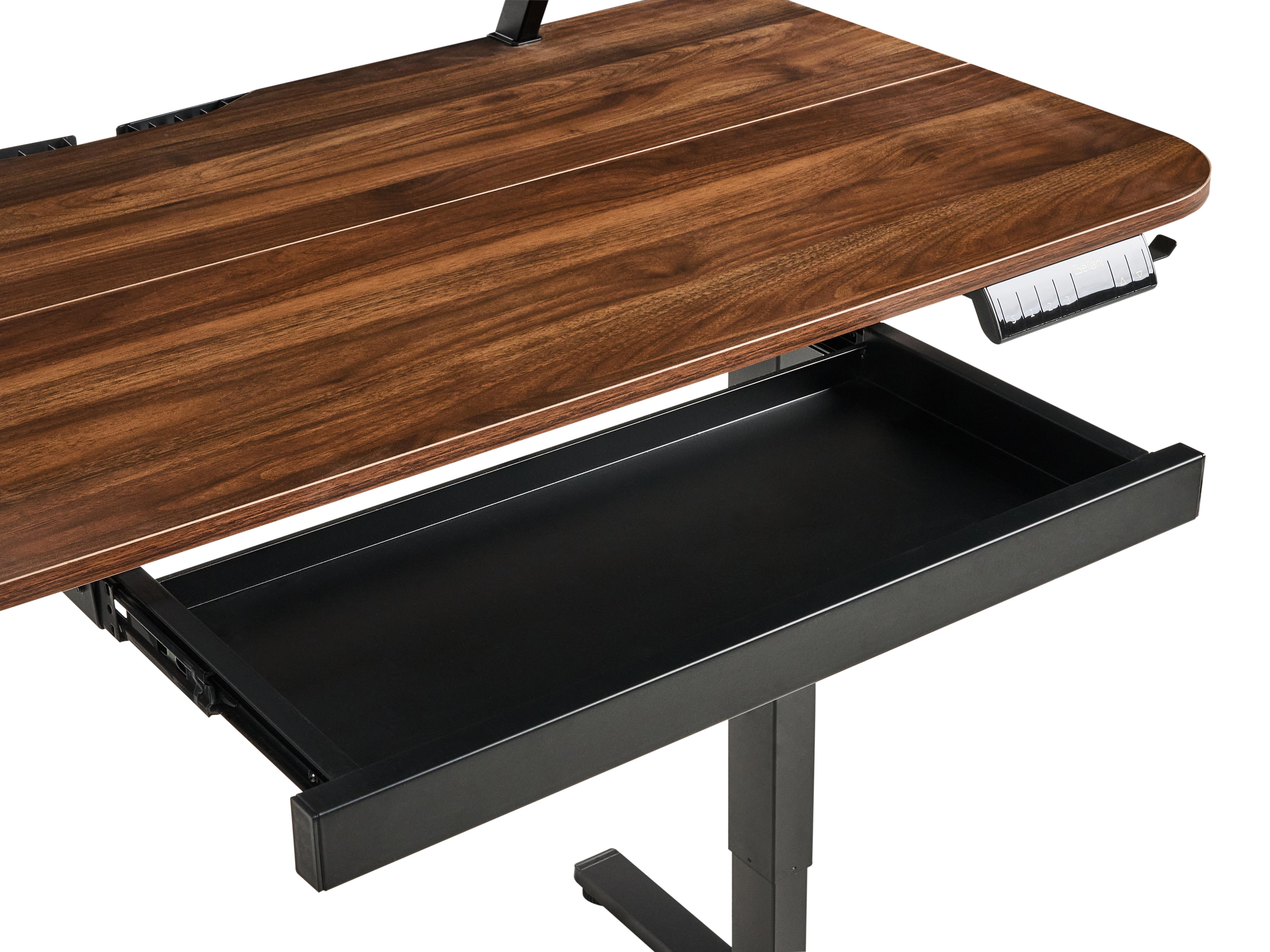Elektrisch verstelbaar sta-bureau WILBANKS Bruin/zwart 120 cm 60 cm met USB-poort
