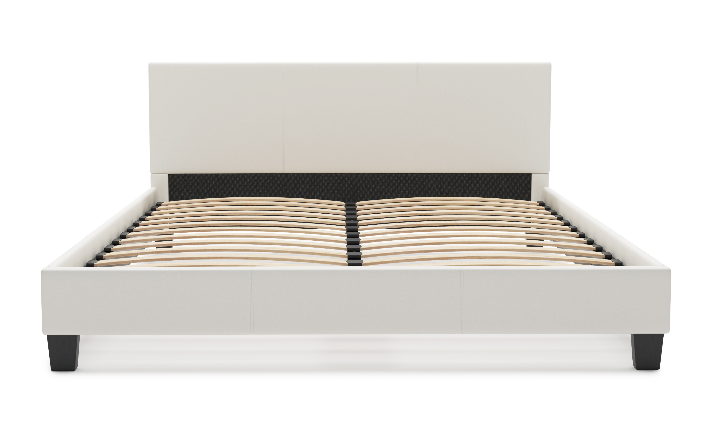 Lederbett DOZE 160 x 200 cm weiss