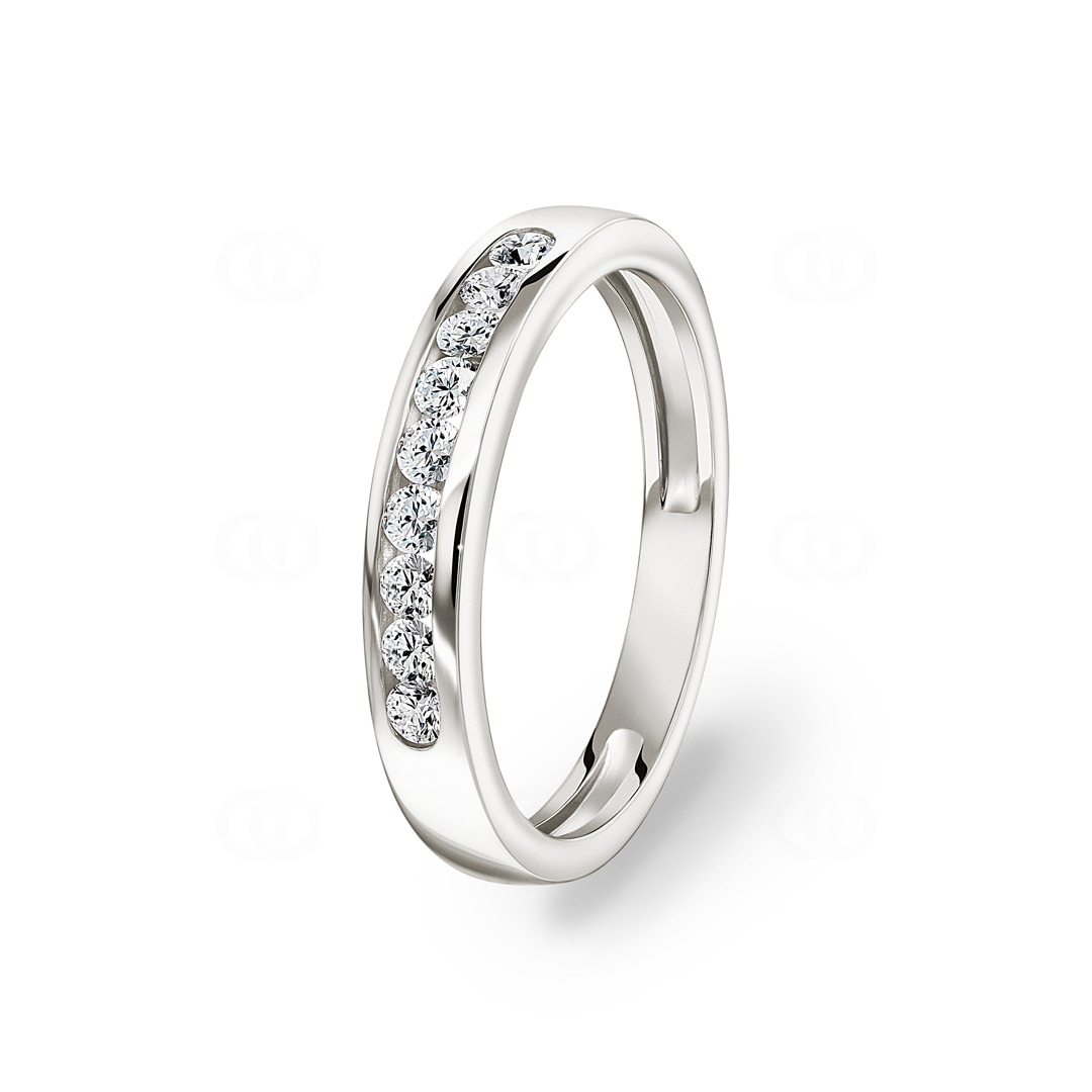 Mémoire-Ring 750/18 K Weissgold mit Diamanten 0.25 ct H/si