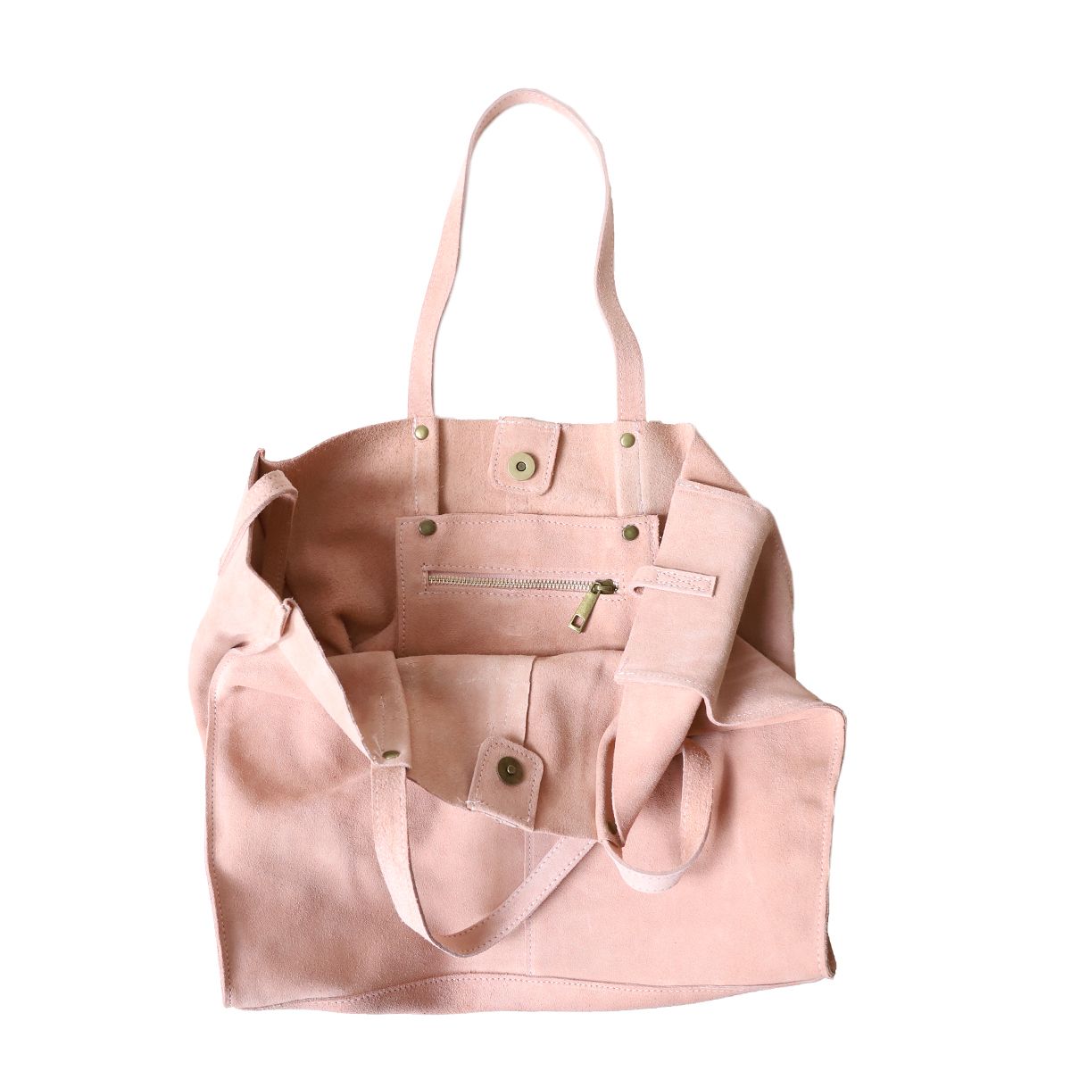 Sac tote bag cuir rose pâle Maison Suzanne
