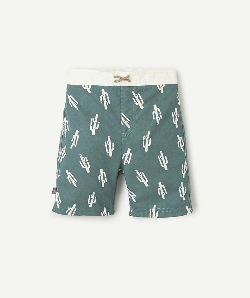 LASSIGSHORT DE BAIN ANTI-UV BÉBÉ GARÇON VERT AVEC IMPRIMÉ CACTUS