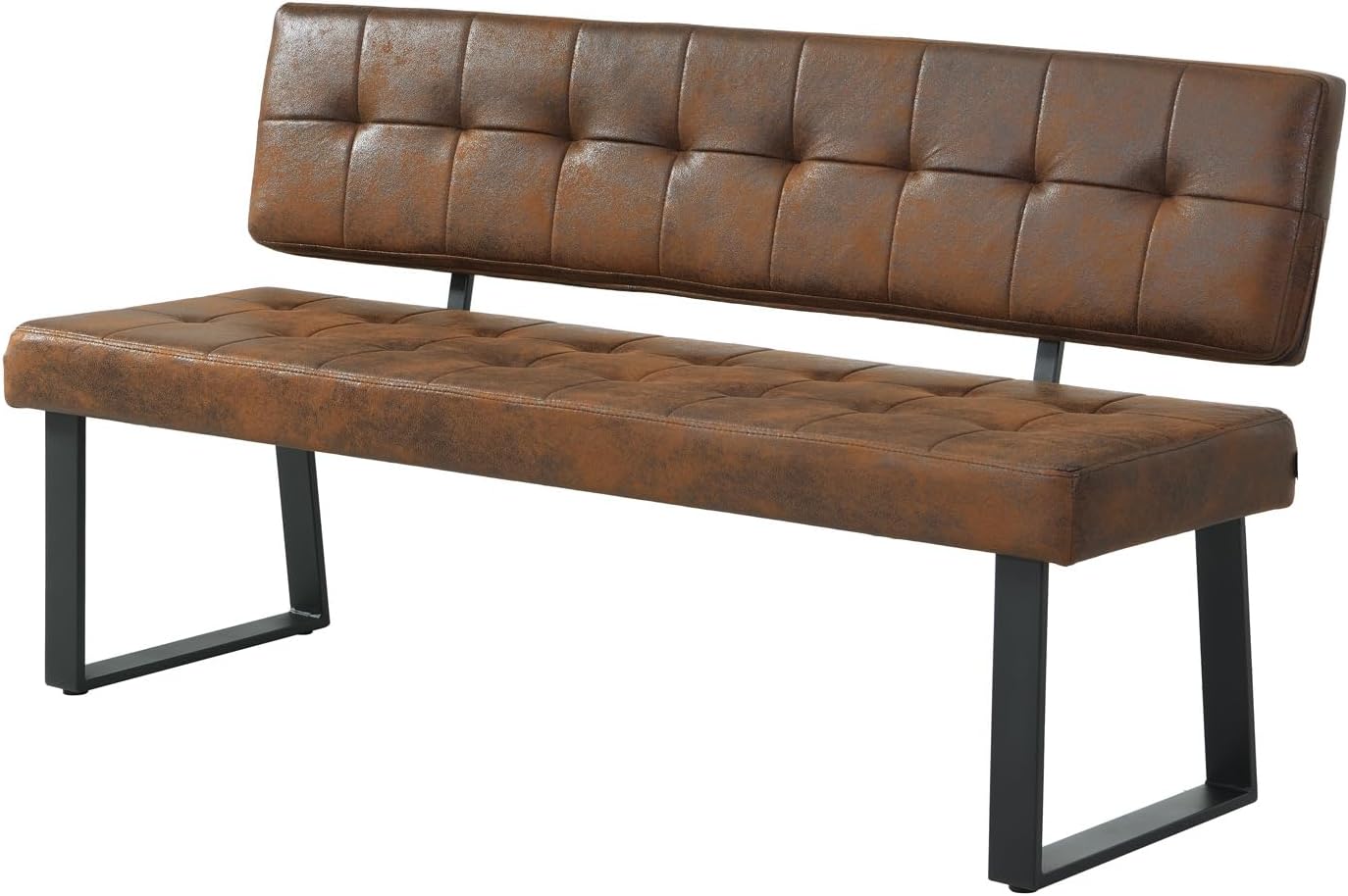 B&D home Sitzbank Sigfrid - Eckbank Esszimmer Mit Lehne, Sitzbank Flur, Pflegeleichter Bezug Kunstleder in Braun, Kaltschaum-Polsterung, Für Esszimmer, Küche & Flur, 160 cm