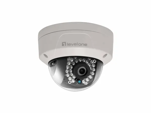 LevelOne FCS-3087 - Netværksovervågningskamera - kuppel - udendørs - beskyttet mod vandalisme / vejrbestandig - farve (Dag/nat) - 5 MP - 2560 x 1920 - fast brændvidde - audio - LAN 10/100 - MJPEG, H.264 - DC 12 V / PoE