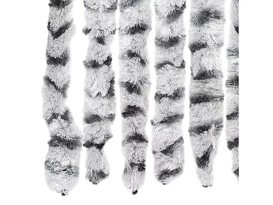Rideau anti-mouches gris clair et gris foncé 118x220cm chenille