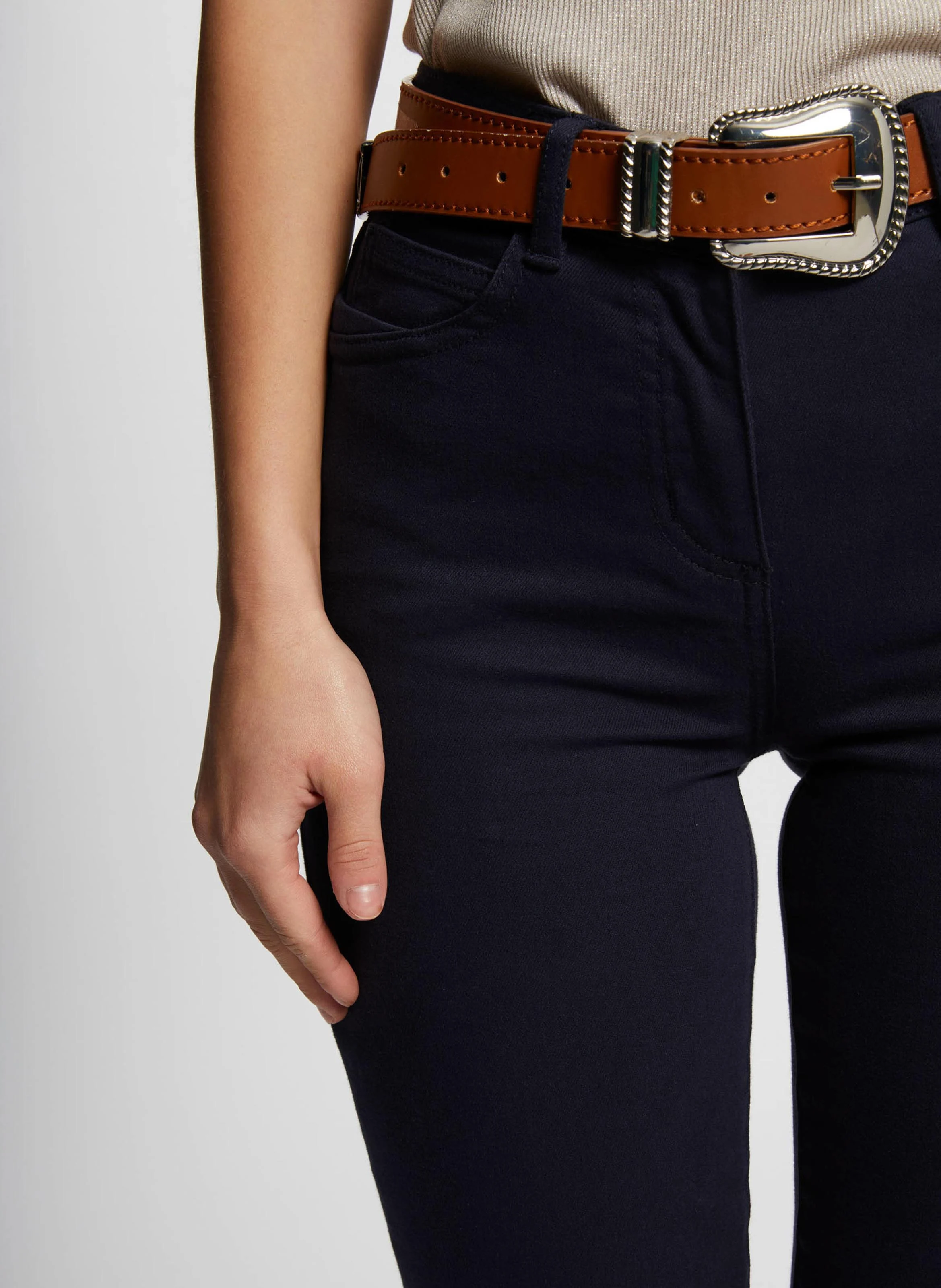 PRETTY - Jean skinny en coton mélangé| Bleu