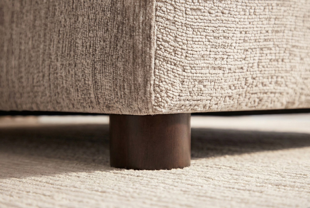 Stilvolles Sofa SOHO 225cm beige Chenille 3-Sitzer Couch mit Wellenunterfederung
