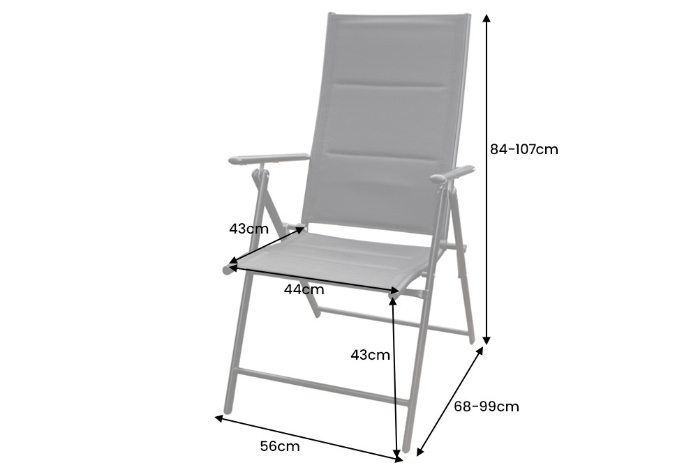 Outdoor Gartenstuhl COMFORT LINE anthrazit zusammenklappbar wetterfest Hochlehner