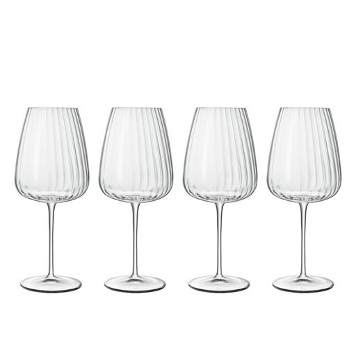 Luigi Bormioli Optica 4-pak Rødvinsglas, Klar, 70 cl